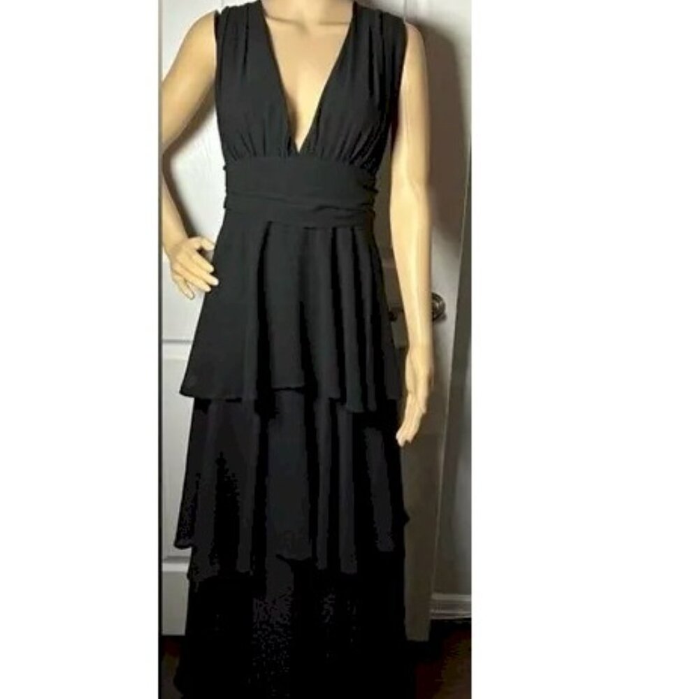 Lulu's Black Tiered Maxi Dress - Picture 10 of 11